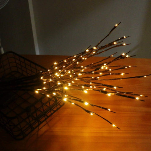 2 Pack Decorative LED Lighted Branch Lights Battery Operated Artificial LED Twig Branches Decoration for Home Room Decor Christmas Vase (Warm Whit...