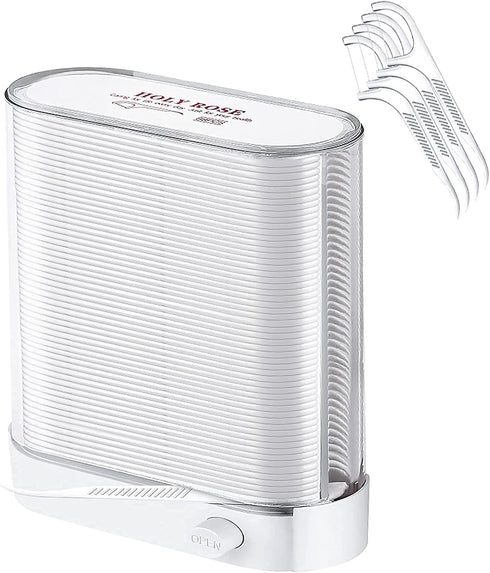 Holy Rose Dental Floss Picks Dispenser,Adults for Clean Teeth Floss Sticks Toothpick,Automatic Pop-Up Organiser Case with Flossers 88 Count,Flosse...