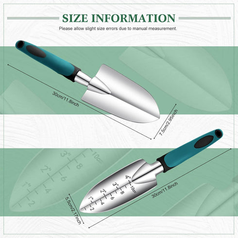 Honoson Garden Hand Trowel Transplant Trowel with Measurements Aluminum Alloy Planting Tools with Rubber Handle Small Gardening Hand Tools Shovels...