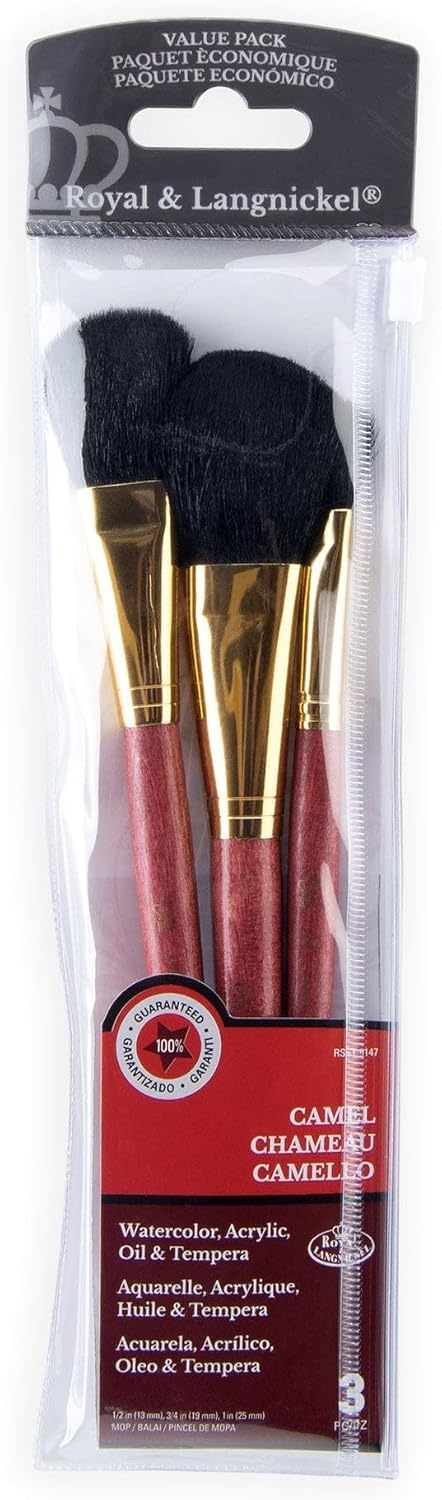 Royal Brush Camel Value Pack Brush Set, 3/Pkg...