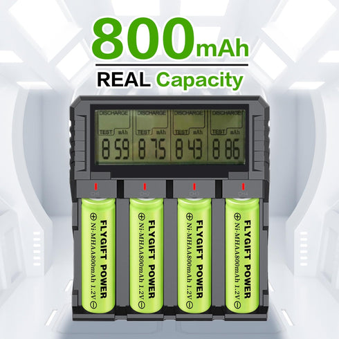 AA Rechargeable Batteries 800mAh Ni-MH Double A 1.2V High Capacity Precharged Solar Batteries for Garden Lights, Pathway Lights, Landscape Outdoor...