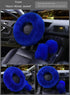 Car Steering Wheel Cover Gear Shift Handbrake Fuzzy Cover 1 Set 3 Pcs Multi-Colored with Winter Warm Pure Wool Fashion for Girl Women Ladies Unive...