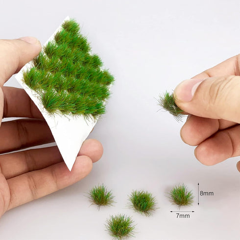 Cayway 128 PCS Static Grass Tuft Model Grass Tufts Terrain Model Kit Resin Static Scenery Model, Fake Moss Grass and Tweezers for Train Landscape ...
