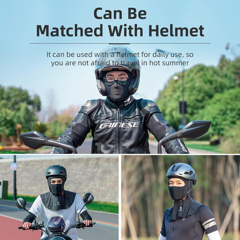 ROCKBROS Summer Balaclava Ice Silk Cooling Balaclava for Men and Women, Breathable Balaclava Face Mask Men for Outdoor Sports 2 Pack, 1 Black 1 Gr...