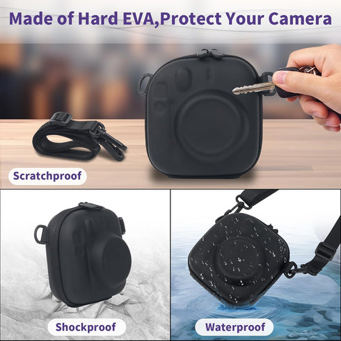 Camera Protective Case for Instax Mini 12/99, Hard Case for Fuji Mini 40/Mini 11/Mini 10/Mini 9/Mini 8/Mini 7+ Instant Camera Carrying Storage Bag...
