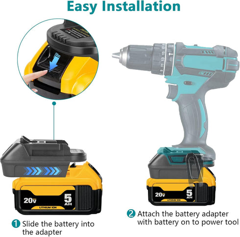 KUNLUN DM18M Battery Adapter for Makita 18V Tools Convert for Dewalt 20V Battery & Milwaukee M18 18V Battery to Makita 18V Battery BL1830 BL1840 B...