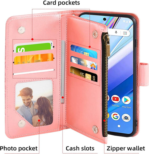 Asuwish Phone Case for Wiko Voix U616AT Wallet Cover with Tempered Glass Screen Protector and Flower Leather Flip Credit Card Holder Stand Folio P...