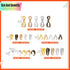640Pcs 5 Colors Metal Necklace Pinch Clip Kit, Mixed Snap Pinch Clip Bail Clasps Necklace Dangle Charm Pendant Clasps Claw Bail Hook Pendant Conne...