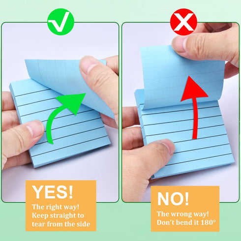 9 Pack Lined Sticky Notes 3”x3” Bright Colors Self-Stick Note Pads with Line, 9 Colors Bulk Sticky Memo Pad for School, Office, Meeting...