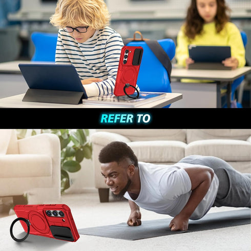 Asuwish Phone Case for Samsung Galaxy S23 5G with Screen Protector and Camera Cover Slim Magnetic Rugged Stand Heavy Duty Hybrid Cell S 23 23S GS2...