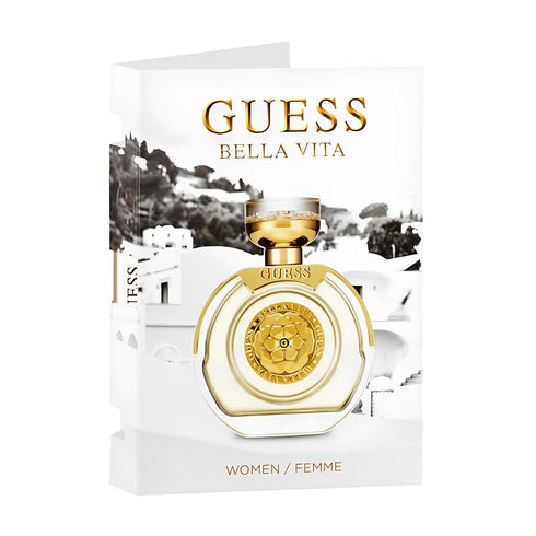 GUESS Bella Vita Eau de Parfum Trial Perfume Spray For Women, Fruity Floral Scent With Notes of Cherry & Tonka, Vial Sample Size, 0.05 Fl. Oz. / 1...