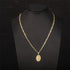 14K Gold Plated Virgin Mary Guadalupe Pendant Necklace for Women Men 3mm Flat Figaro Chain Necklace 18/22 inches...