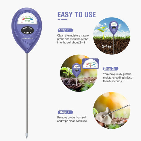 Soil Moisture Meter, Plant Water Meter for Indoor Outdoor Potted Plants,Soil Hygrometer Sensor for Gardening, Farming, Lawn Tool Kits for Plant Ca...