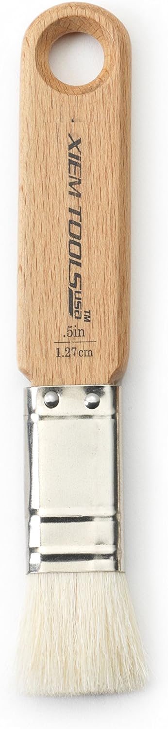 Xiem Tools Handcrafted Short Cut Glaze Brush for Pottery and Ceramics (.5 inch)...