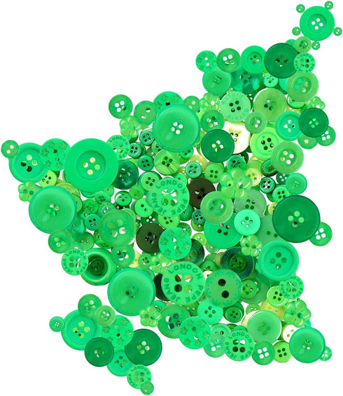 Swpeet 1000Pcs Christmas Green Craft Buttons, 2 and 4 Holes Red Round Craft Resin Sewing Buttons Suitable for Christmas Sewing Decorations, Art & ...