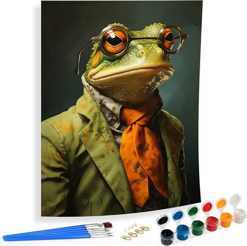 SKRYUIE Paint by Numbers Frogs for Adults, Acrylic Oil Painting by Numbers Kits Suits for Beginner with Paintbrushes Brushes Paintwork Art Crafts ...