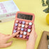 Desktop Mechanical Calculator, 12-Digit Large LCD Display Basic Standard Calculators with Cute Big Buttons, Office Accessories, School Supplies (C...