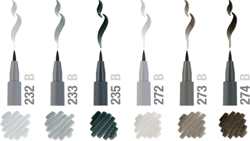 Faber-Castell Pitt Artist Brush Pen Wallet - Shades of Grey (6 Colours)...