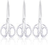 3 Pieces 6.3 Inches Acrylic Scissors Clear Silver Scissors Fabric Scissors Straight Acrylic Stainless Steel Multipurpose Craft Scissors for Office...