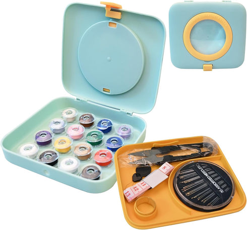 YaCaTaM Sewing Kit, Sewing Box with Magnifying Glass, Sewing Supplies with Sewing Needles, Sewing Thread, Sewing Products Accessories, Sewing Kit ...