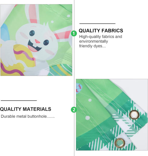PRETYZOOM 2 Pcs Easter Fan Flags Half Fan Banner Decoration Happy Easter Cartoon Rabbit Eggs Semi-Circular Flags Decorations Bunting for Outdoor F...