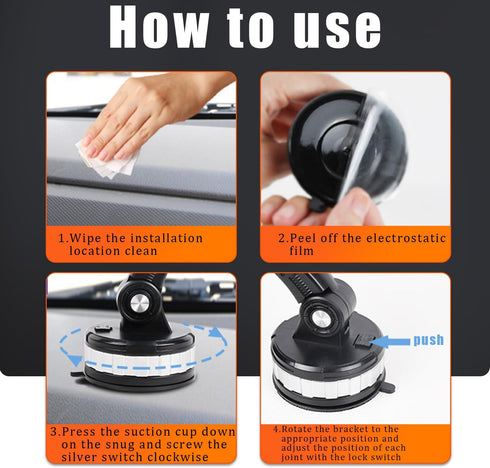 Pincuttee Sucker Car Phone Holder 2023 New Upgraded Sucker Car Phone Holder Mount Stand Universal Dashboard/Windshield/Window Phone Holder(Black,1...