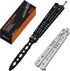 Butterfly Knife, Balisong Trainer Unsharpened Blade, 2 Practice Knives Set with Pouches Fully safe Not Real Blades...