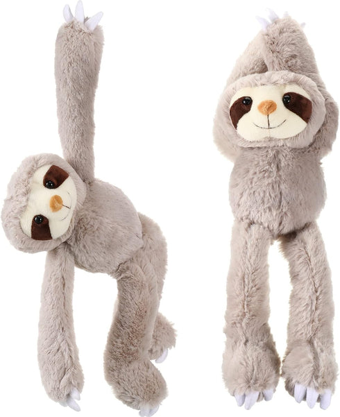 Queekay 2 Packs Sloth Stuffed Animal Hanging 18 Inch Three Toed Sloth Plush Sloth Plush Toy with Hook and Loop Hands for Teens Adults Gifts Decors...