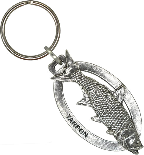 Tarpon Keychain, Pewter, S041KC, 2”, 100% Handmade in the USA, Fish Keychain, Saltwater Key Chain, Tarpon Key Ring, Key Fob, Fishing Gift, 200 Fis...