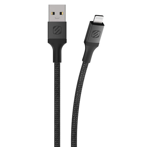 Scosche i3B1SG-SP MFi Certified Strikeline Sync Braided Lightning Charging Cable for All Lightning Devices, 1 Feet, Black...