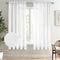 Melodieux White Semi Sheer Curtains 63 Inch Length for Bedroom Living Room, Farmhouse Linen Texture Light Filtering Home Office Shiny Sheer Drapes...