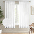 Melodieux White Semi Sheer Curtains 63 Inch Length for Bedroom Living Room, Farmhouse Linen Texture Light Filtering Home Office Shiny Sheer Drapes...