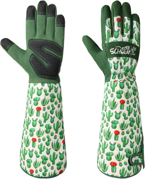 Long Gardening Gloves for Women, Rose Pruning Gloves with Forearm Protection, Breathable Work Gloves with Touch Screen for Yard & Outdoor Work (Me...