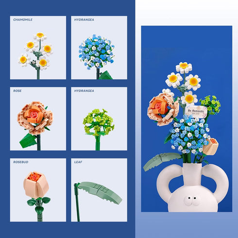 QLT Mini Bricks Flower Bouquet Building Sets, Artificial Flowers, DIY Unique Decoration Home, 680 Pieces Botanical Collection for Ages 8-12 yrs Ol...