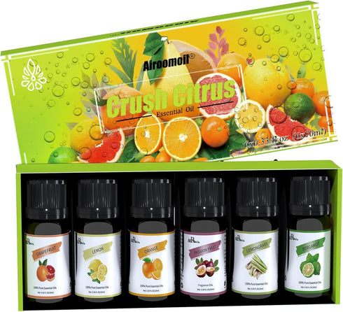 Citrus Fruity Essential Fragrance Oil Set for Slime Candle Soap Making Aromatherapy Diffuser,Passion Friut,Orange,Lemongrass,Lemon,Bergamot,Grapef...