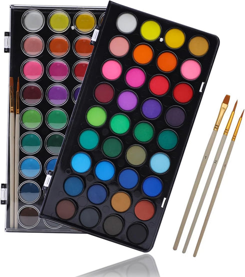 Artecho 36 Colors Watercolor Paint Set with 3 Brushes, Washable, Travel Design, Perfect for Card Making, Illustrations, Painting, Calligraphy...