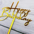 Happy Birthday Acrylic Cake Topper Decoration for Special Event (Mirror Gold)...