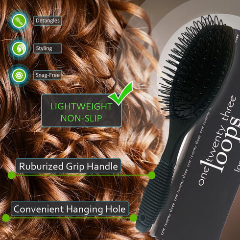 One Twenty Three Loops - RemySoft Professional Grade Loop Brush - Safely Detangles Hair Extensions, Weaves and Wigs - Snag Free Styling for Human ...