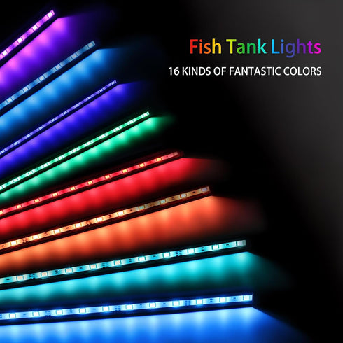 9.05 inch Submersible Aquarium Light, Fish Tank Light with Air Bubble Hole, RGB Color Changing Brightness Adjustable IP68 Waterproof Remote Contro...