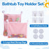 2Pcs Mesh Bath Toy Organizer Bags with Suckers & Hooks, Bathtub Toy Holder, Bath Toy Storage Net Bags for Toddlers & Kids Bathroom Storage...
