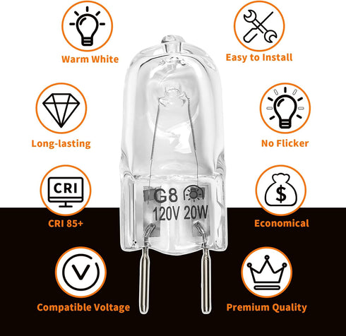 Belleone Microwave Light Bulb Fit for GE Samsung Kenmore Maytag Elite Over The Stove Range Oven, Halogen Light Bulb with G8 Bi-pin Base 20W Microw...