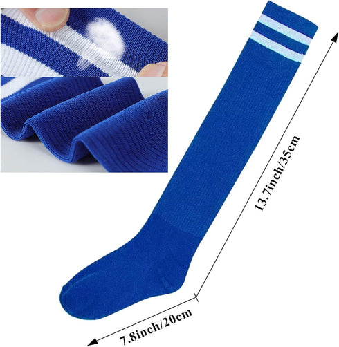 Neon Knee High Socks, 8 Pairs Striped Tube Sock Athletic Baseball Basketball Dance Neon Colored Soccer Socks for Adult Girls Women Youth, 8 Colors...