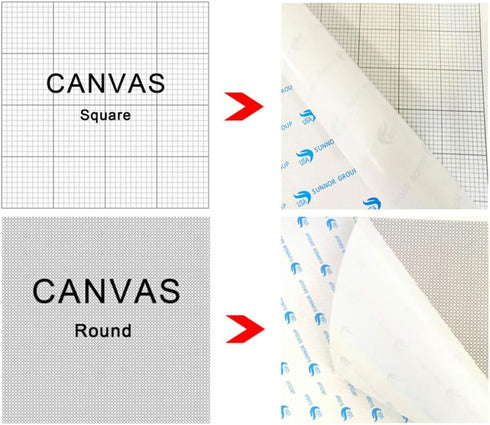 OneHippo 10Pcs/Lot 30x30CM Diamond Painting Canvas Embroidery Canvas with Glue Canvas Round/Square Blank Grid Canvas Empty for Your Private Custom...