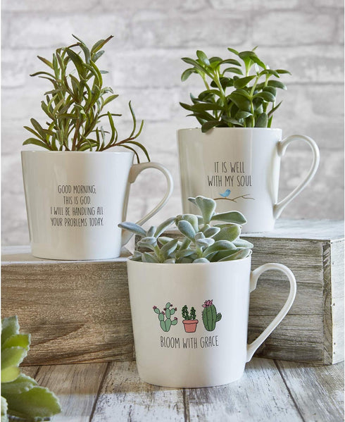 Creative Brands Faithworks - Inspirational White Bone China Café Mug/Cup, 14-Ounce, Good Morning This is God...