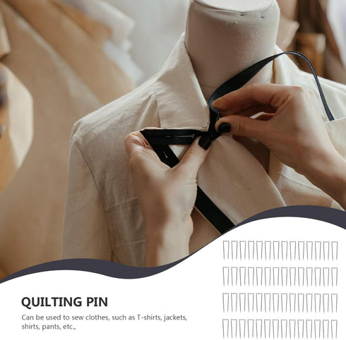 TEHAUX 50pcs U-Shaped Pins Fork Pins Double Blocking Pins Straight Quilting Needle Stainless Steel Pins for Crafts DIY Sewing Knitting Cloths Fabr...