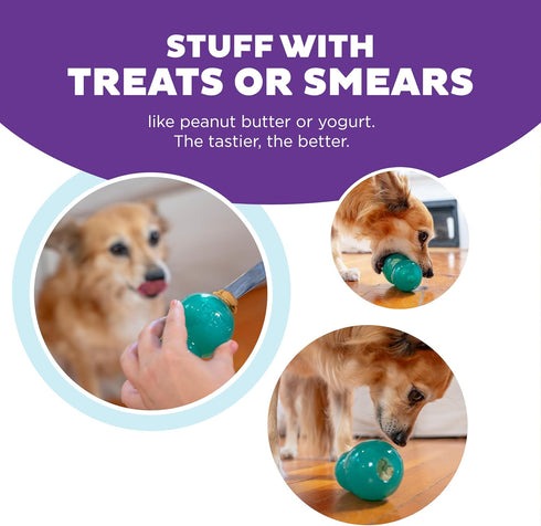 Outward Hound Double-Tuff Interactive Treat Stuffer Dog Chew Toy, Durable Dog Toy, Medium, Blue...