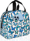 Insulated Lunch Bag Box for Women with Blue Butterfly Print Cooler Thermal Waterproof Reusable Tote Bag with Big Pocket for Work Office Picnic Col...