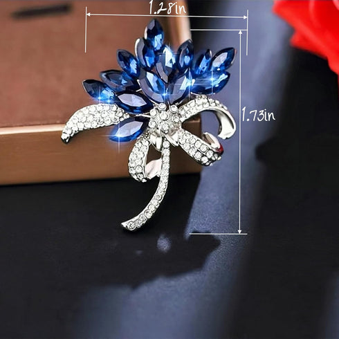 la luen 3pcs Crystal Zircon Wedding Jewelry Sets for Brides, Rhinestone Flower Necklace Dangle Earrings Brooch for Women Teen Girls Wife Party Pro...