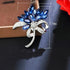 la luen 3pcs Crystal Zircon Wedding Jewelry Sets for Brides, Rhinestone Flower Necklace Dangle Earrings Brooch for Women Teen Girls Wife Party Pro...