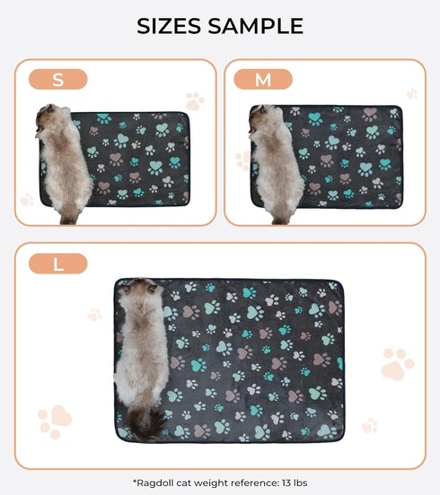 Luciphia 1 Pack 2 Pet Blankets for Dogs Cats, Fleece Print Dog Cat Blankets for Small Medium Large Puppy Kitten, Paw Grey Brown Medium(30x20 inch)...